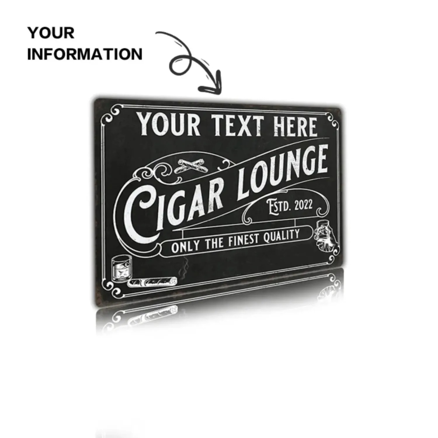 CIFbuy 맞춤형 시가 알루미늄 간판, 빈티지 스타일 - Home Bar Lounge 리뷰 및 가격